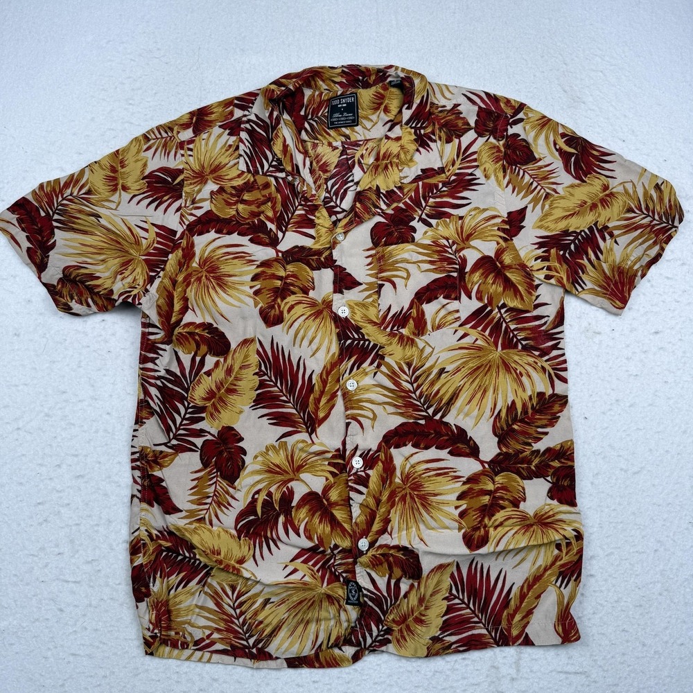 Todd Snyder Three Looms Shirt Mens Large Multicolor Rayon Hawaiian Floral Button